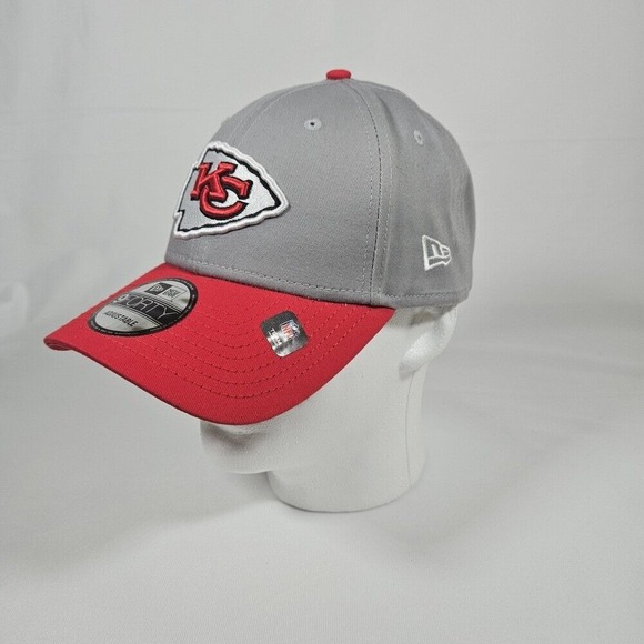 New Era Chiefs Hat 9FORTY Adjustable Cap NFL Football Red Gray - Picture 3 of 9